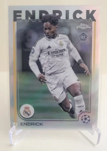 2024-25 TOPPS CHROME UEFA CLUB ENDRICK REFRACTOR RC #100 REAL MADRID - Picture 1 of 2