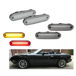 4pcs Clear LED Side Marker Lights Lens Front Rear FOR MAZDA MX-5 MIATA 1990-2005 - Picture 1 of 5
