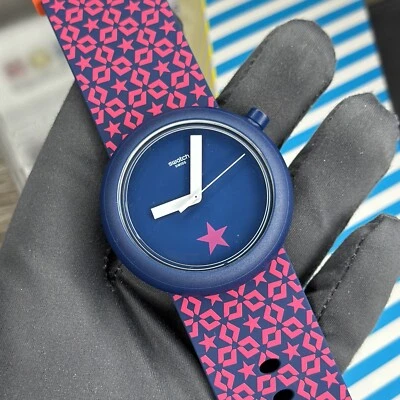 NEW✅ LIMITED EDITION✅ Swatch LILLAPOP Blue Lilac Women's 45MM Watch PNN100 - image 1 of 4