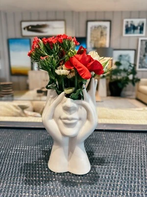 Florero mediano elegante - Florero facial para flores secas - Decoración nórdica moderna  Foto 1 de 4