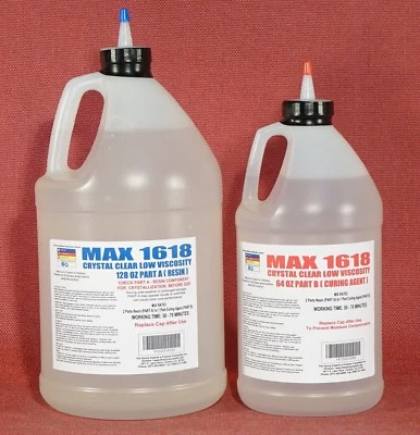 MAX 1618 /AB Epoxy Resin Crystal Clear Wood Working 4 Coating Commercial BarTop & Countertop