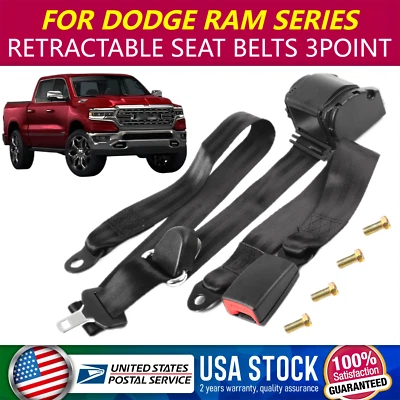 Cinturón de seguridad ajustable retráctil de 140"" 3 puntos para Dodge Ram 1500/Ram 2500 Foto 1 de 4