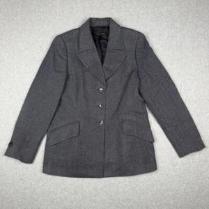 Escada Blazer Jacket Womens Sz 42 Navy Blue 3 Button Classic Business - Picture 1 of 13