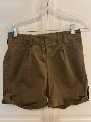 J. Jill | Plisado | tiro medio | parte inferior con puños | Taupe | Pantalones cortos chinos | Talla 4P Foto 1 de 4