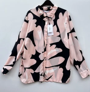 J By Jasper Conran Floral Print Blouse Pink Black White UK Size 18 Bnwt - Picture 1 of 5