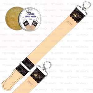 LEDERRIEMEN PASTE SCHÄRFEN GERADER SCHNITT KEHLE NASSRASUR RASIERMESSER MESSER KLINGE - Bild 1 von 3