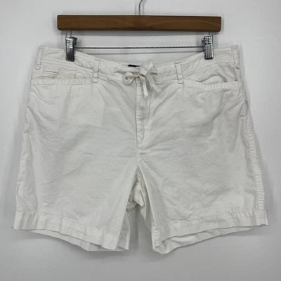 Шорты-чино Lauren Ralph Lauren женские размер 12 белые однотонные плоские спереди 7 дюймов - Изображение 1 из 4