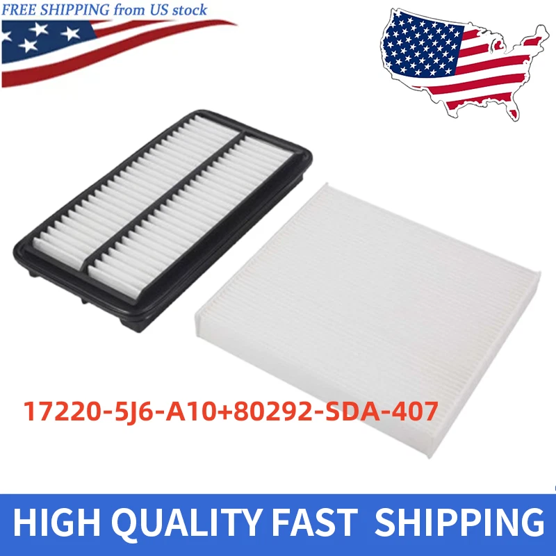 COMBO FILTRO DE AIRE Y FILTRO DE AIRE DE CABINA DE CARBÓN para NUEVO HONDA Pilot Ridgeline y MDX Foto 1 de 1