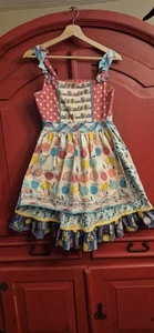 NWOT Matilda Jane SIZE 16 Wonderment Bike Path Reverse Apron Dress School Books - Picture 1 of 7