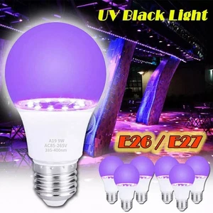 E26 E27 LED UV Light Bulb Ultra Violet Blacklight Bulb Neon Glow in the Dark US - Picture 1 of 18