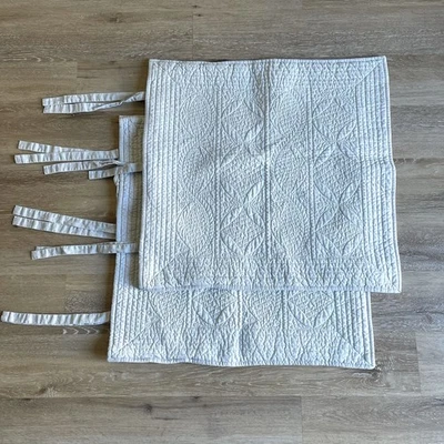 Par de fundas de almohada Pottery Barn Pick Stitch de lino acolchado euro diamante matelasse Foto 1 de 4