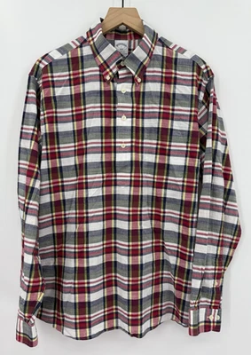 Brooks Brothers Shirt Womens Large Red Plaid Popover Regent Fit Preppy Cotton - Image 1 of 4