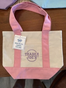 Limited Edition Trader Joe’s Mini Pastel Canvas Tote Bags - Spring Colors! - Picture 1 of 5
