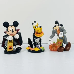Disney Halloween Mickey Vampir Pluto Skelett Goofy Trick Treat Harz 5" Figur - Bild 1 von 16