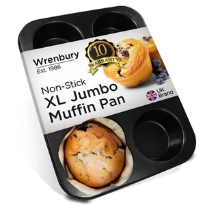 Jumbo Muffin Pan 6 Cup - Nonstick XL Deep Muffin Pan for Baking 3.75" Cup - B... - Picture 1 of 7