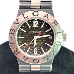 Bvlgari Watch  TI32TA Titanium Diagono 32mm Unisex  Black Dial Rubber Strap - Picture 1 of 8