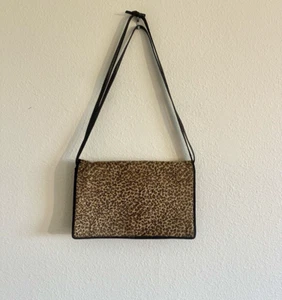 BOTTEGA VENETA Vintage Leopard Print Pony Fur & Suede Flap Shoulder Bag - Picture 1 of 12