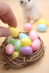 Plastic Colorful Easter Eggs 10 or 20 Pk Tiny Egg for Dollhouse, Tiered Tray - Picture 1 of 11