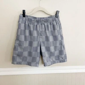 Gap Fit Boys Size Medium Grey Checked Swim Shorts - Picture 1 of 9