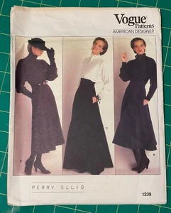 Vogue American Designer 1239 Perry Ellis Sz8 Skirt vtg 80s Sewing Pattern UC/FF - Picture 1 of 4