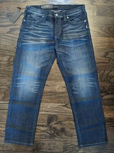 Herrenjeans silber Eddie entspannte Passform konisches Bein Denim Indigo dunkel gewaschen Gr. 34x30 - Bild 1 von 9
