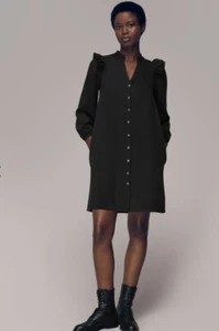 Whistles Kleid schwarz Katie durchgeknöpft Größe UK 8 EU 36 UVP 119£ - NEU ETIKETT - Bild 1 von 13