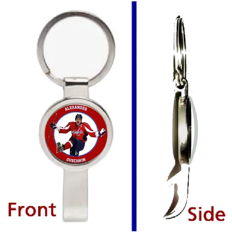 Washington Capitals Alex Ovechkin Pendant Keychain silver secret bottle opener Cover