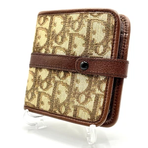 Vintage Dior Geldbörse Trotter Braun Kompakt Portemonnaie Canvas Original Aus. Japan - Bild 1 von 22