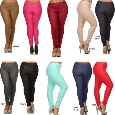 JEAN LOOK JEGGING LEGGING ELÁSTICO AJUSTADO PANTALONES AJUSTADOS CON 5 BOLSILLOS M L XL 2X Foto 1 de 4