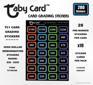TC1 Taby Card™ Pricing Stickers 280 pc High Value(s) x10 Sticker Cards #TC1HD28B - Picture 1 of 1