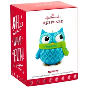 Hallmark NEPHEW 2017 búho lindo con bufanda fechada adorno - Imagen 1 de 5