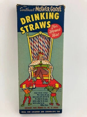 Pajitas de papel Sweetheart 1956 Mother Goose Old King Cole caja completa de colección Foto 1 de 4