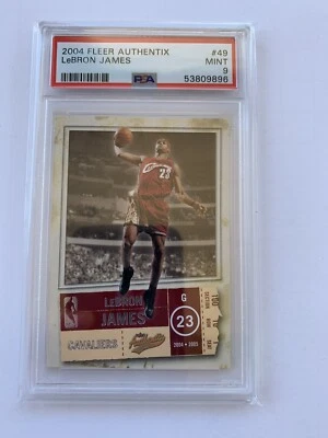 2004 LeBron James Fleer Authentix PSA 9 - Image 1 of 2