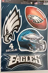 "Philadelphia Eagles - Calcomanía multiuso - Hoja de 11"" x 17"", nueva (Hoja de 4 calcomanías) - Imagen 1 de 4