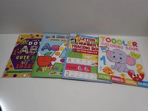 Learning Workbooks Numbers Alphabet ABC's 123's Ages 3-8 Homeschool School 4 ea - Picture 1 of 23