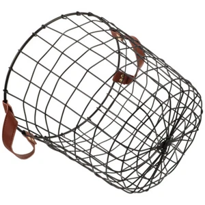 Wrought Iron Firewood Basket Rustic Log Holder Indoor Storage Outdoor - Picture 1 of 12