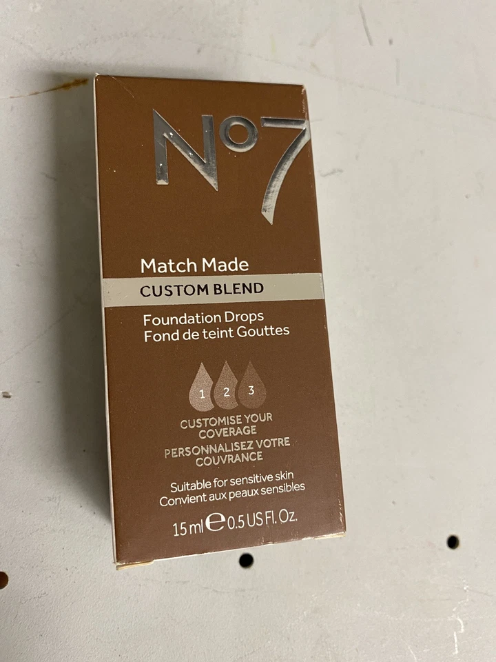 Gotas de base No7 Match Made Custom Blend 0,5 oz nogal NUEVO Foto 1 de 4
