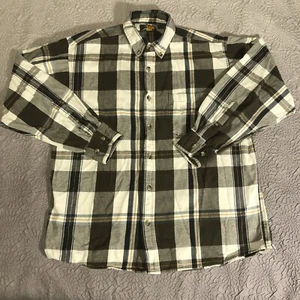Bass Pro Shops Men’s Size Large Long Sleeved Plaid Button Up Flannel Shirt - Picture 1 of 18