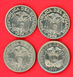 ECUADOR 20 CENTAVOS 1959-69-72-75 KM # 77.1c-772a UNC LESS-UNC. - Picture 1 of 4