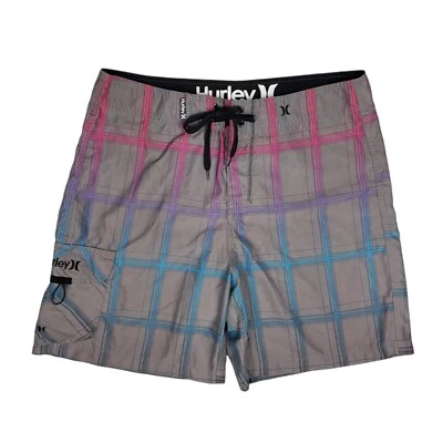 Traje de baño Hurley Puerto Rico mezcla boardshort para hombre talla 33 gris grafito a cuadros Foto 1 de 4