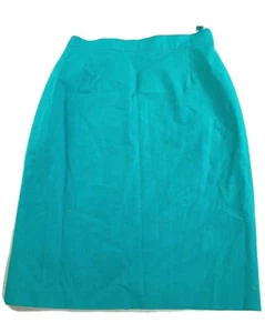 Vintage SAVANNAH Women's Size 8 Skirt Linen Blend A-Line Aqua Blend Lined NEW - Picture 1 of 7