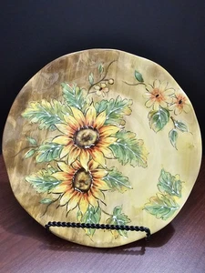 Maxcera Mustard Sunflower 10 3/4" Dinner Plates Set of 4 - See Description - Picture 1 of 3