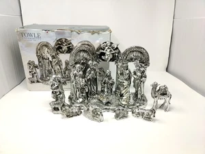 Vintage Towle Christmas Nativity Set 14 Piece Silversmiths Silver plated - Picture 1 of 21