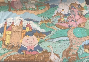 VIP-Cranston screen print Cotton fabric -Nursery Rhyme-Mother Goose & Friends - Picture 1 of 5