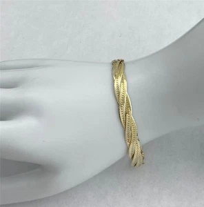 Vintage Milor Italy Reversible Sterling Silver Gold Vermeil Bracelet 7-3/8" L - Picture 1 of 5