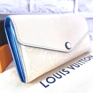 Louis Vuitton Japan Exclusive Blue Jean Monogram Empreinte Portefeuille Sarah - Bild 1 von 17