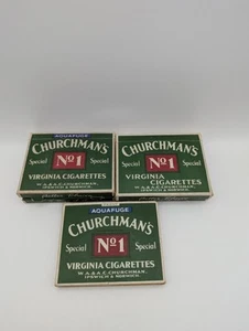 Churchmans Cigarette Packets/Boxes X3 Empty Vintage Prop Man Cave Bar Etc - Picture 1 of 16