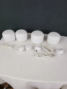 Google Nest Wifi Mesh Router (4) A4R-H2D and (1) Point WORKS - Zdjęcie 1 z 7