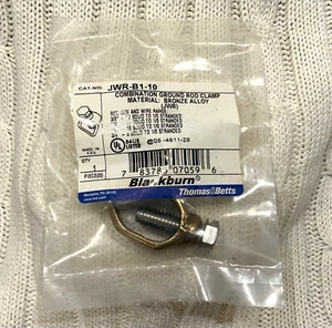 Thomas&Betts BLACKBURN JWR-B1-10 Ground Rod Clamp, Bronze Alloy - Picture 1 of 3