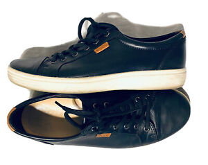 Ecco Soft 7 Black Leather Casual Sneakers Shoes Men’s Size US 9 / EU 43 Comfort
